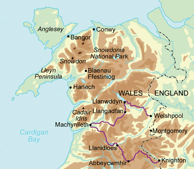 Glyndŵr’s Way Run map